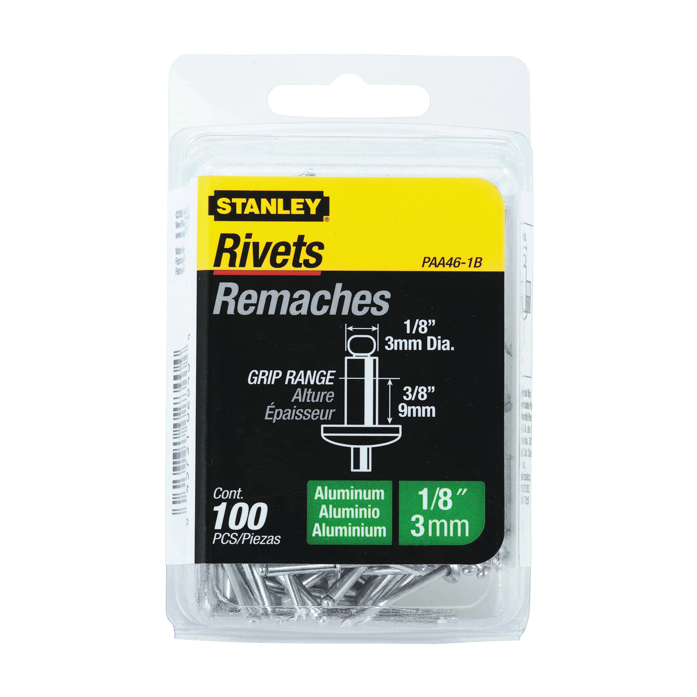 PAA46-1B Pop Rivet, Reusable, Aluminum