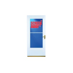 Screen Away 83080032 Storm Door, Wood Core, White