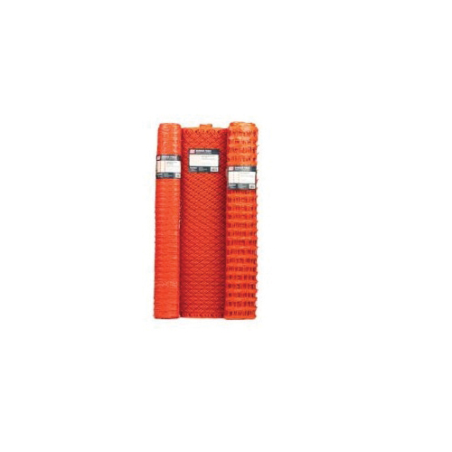 BFW450E Barrier Fence, 50 ft L, 1 in L x 4 in W Mesh, Warning Grid Mesh, Polyethylene/Polypropylene, Orange