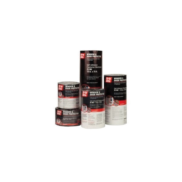 GRWRWDT4 Window and Door Protector, 75 ft L, 4 in W, Elastomeric Bitumen/Tri-Laminate Woven Polyethylene