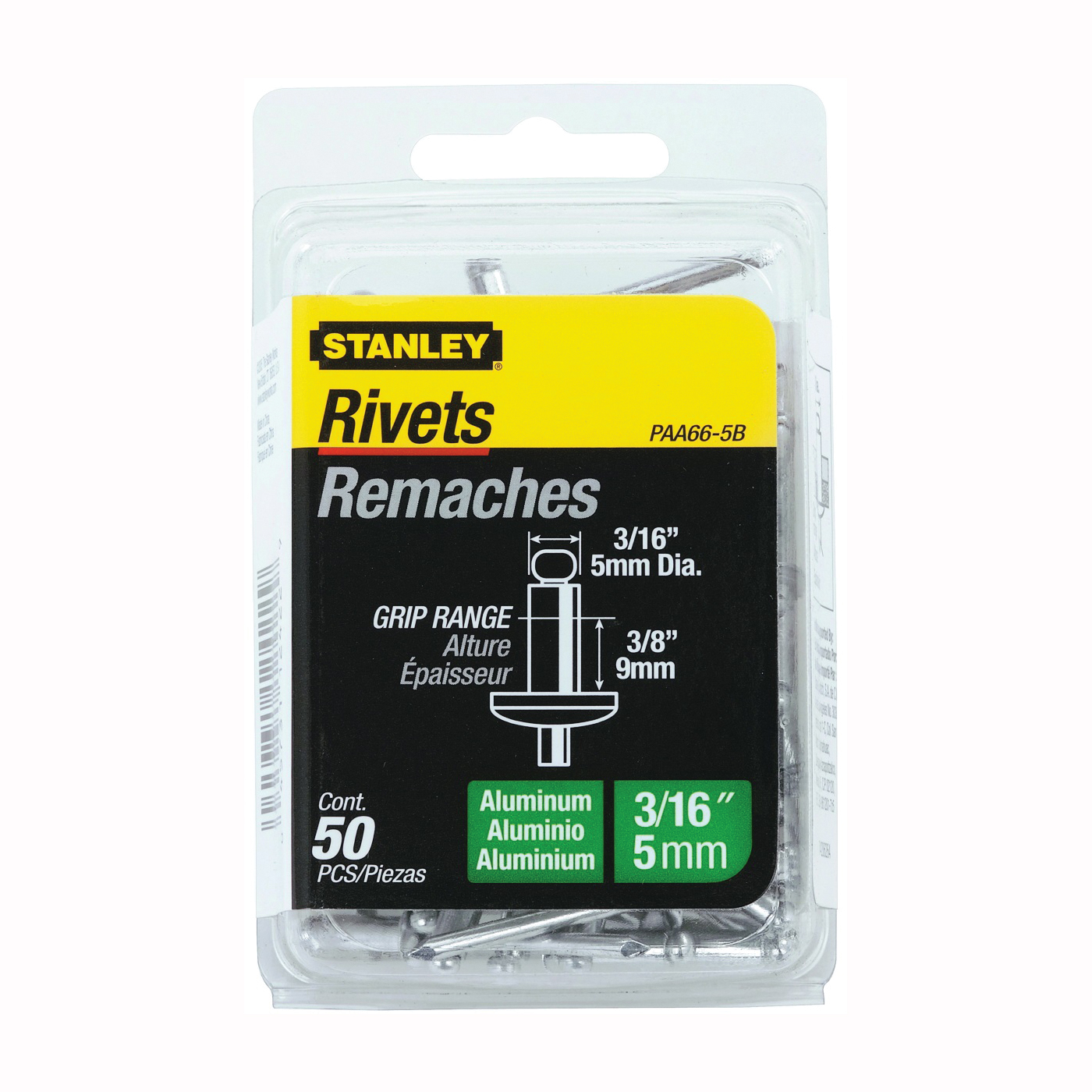 PAA66-5B Pop Rivet, Reusable, Aluminum