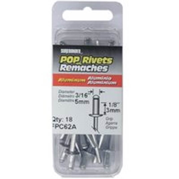 FPC62A Pop Rivet, Short, 1/8 in L, Aluminum