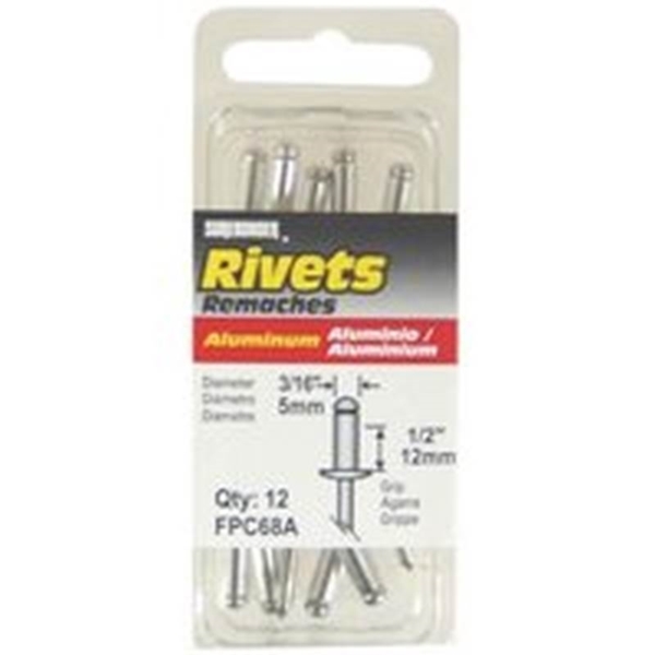 FPC68A Pop Rivet, Long, 1/2 in L, Aluminum