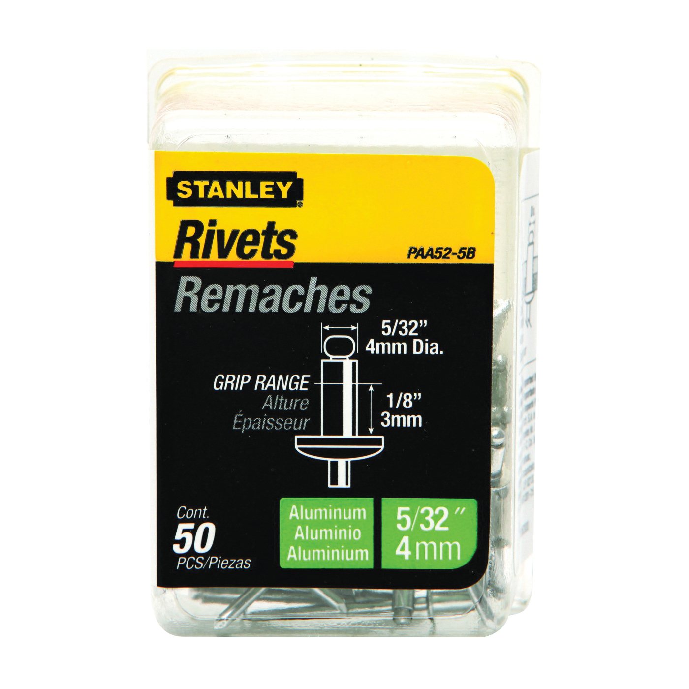 PAA52-5B Pop Rivet, Reusable, Aluminum